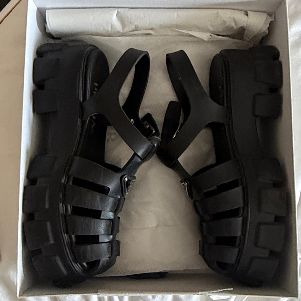 Prada Rubber Monolith Sandals - Picture 5 of 8